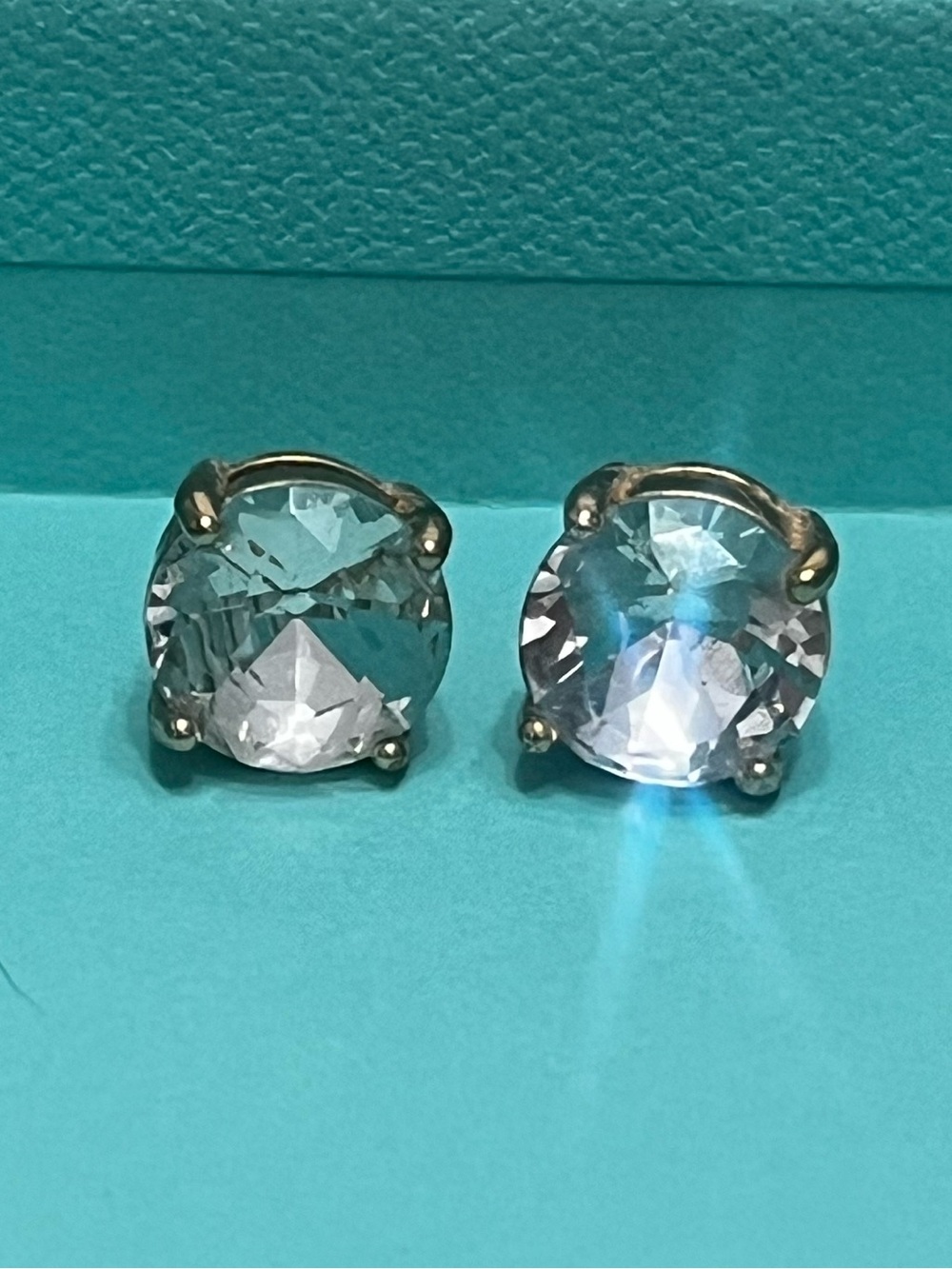 Clear Round Solitaire Stud Earrings